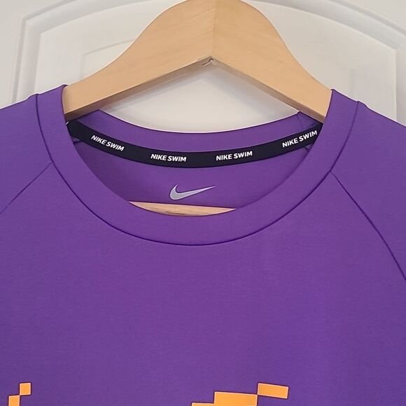 Nike Men Digi Swoosh Short Sleeve Hydroguard Purple Size M - Picture 6 of 14